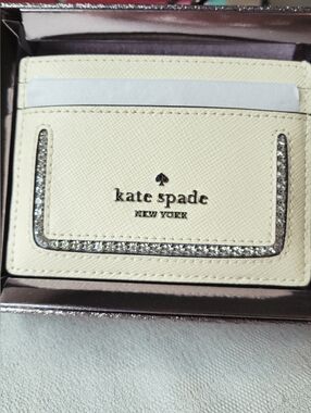 kate spade Madison Cardholder with Crystal Inlay in Meringue Multi